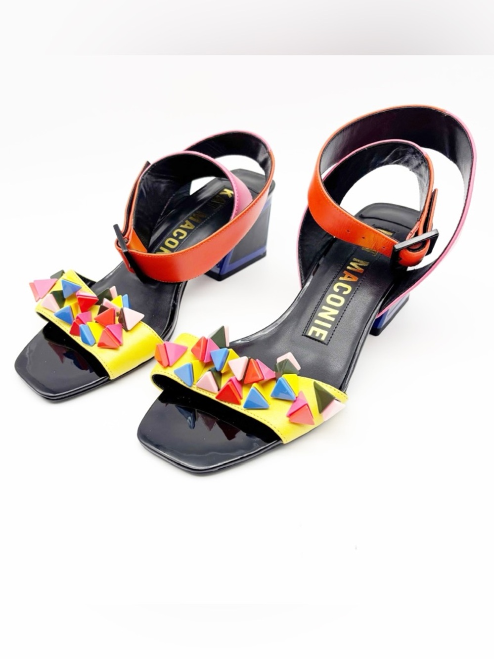Colorblock Studded Block Heel Sandal - Multi - Picture 3 of 15